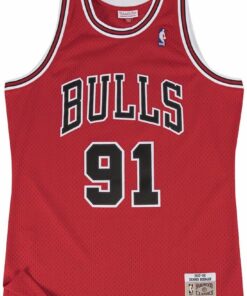 Mitchell & Ness Dennis Rodman Chicago Bulls NBA Throwback HWC Jersey - Red