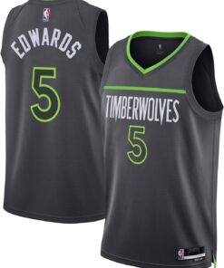 Anthony Edwards Minnesota Timberwolves NBA Kids Youth 8-20 Gray Statement Edition Swingman Jersey