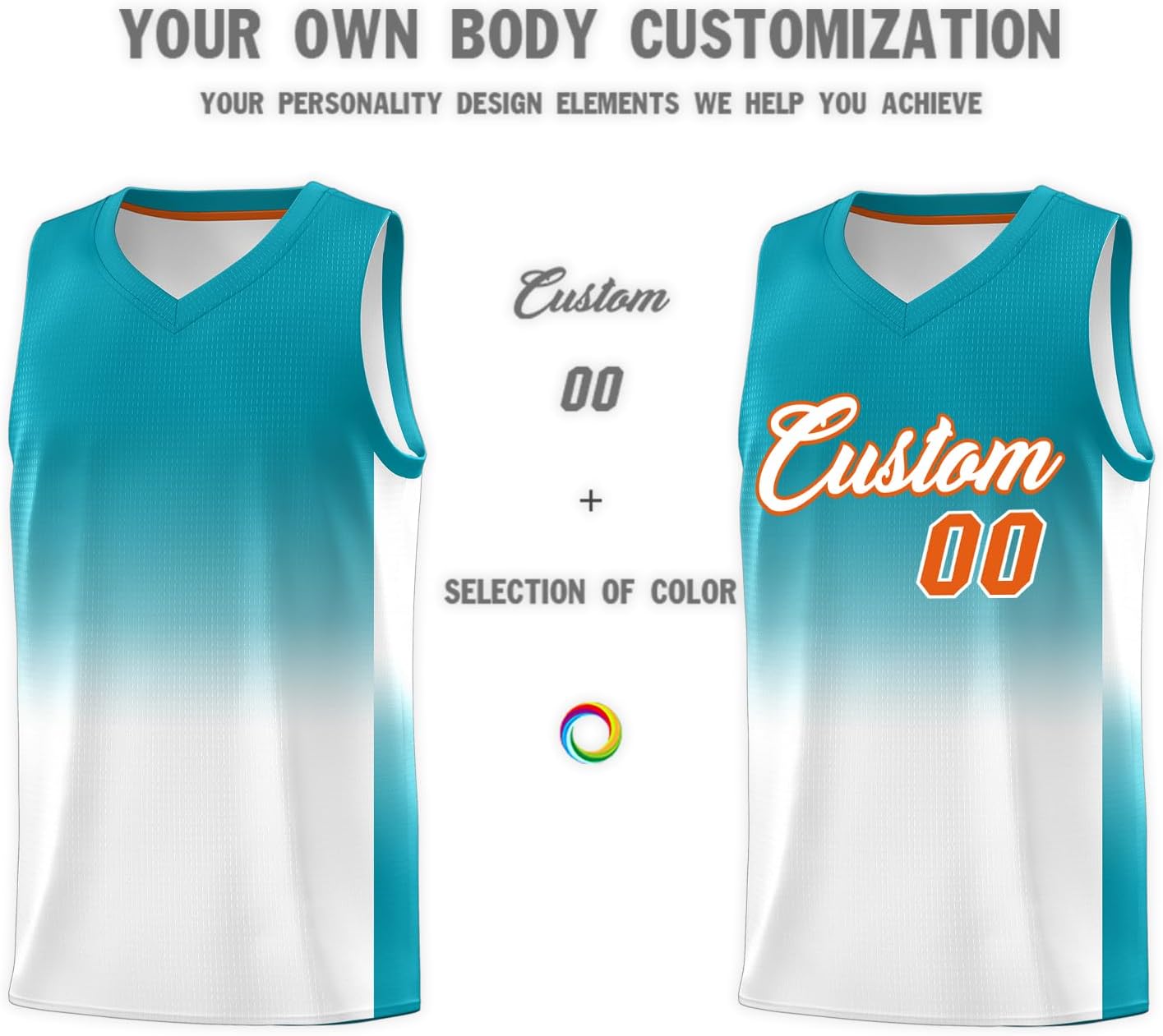 KXK Personalized Gradient Basketball Jersey Shorts Printed Team Jersey with Name Number for Men Youth Basketball Uniform - Image 2