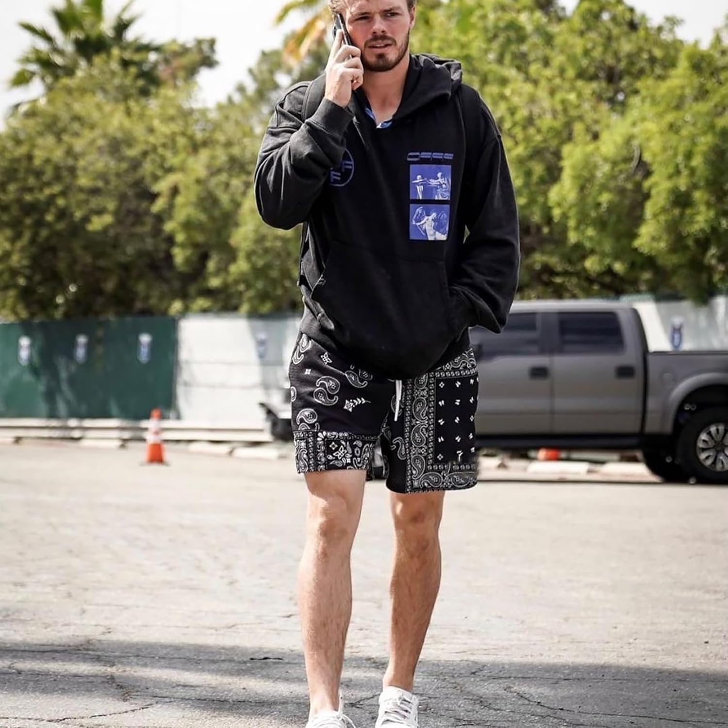 BOOMLEMON Mens Paisley Shorts Mesh Graphic Print Retro Casual Shorts Athletic Gym Basketball Running Short Pants - Image 4