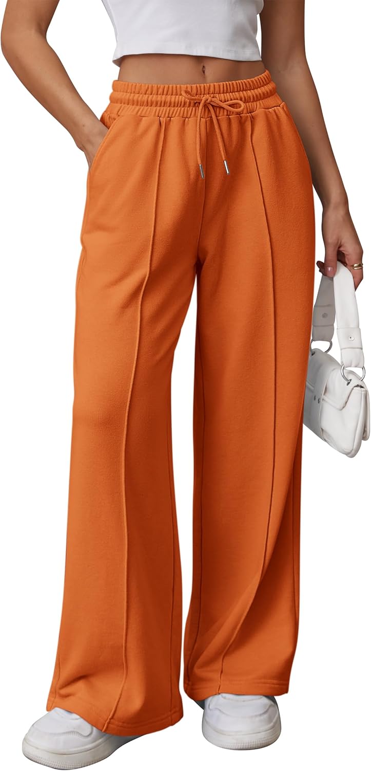 ATHMILE Womens Wide Leg Sweatpants High Waisted Baggy Pants Fashion Teen Girl Drawstring Athletic Joggers - Image 16