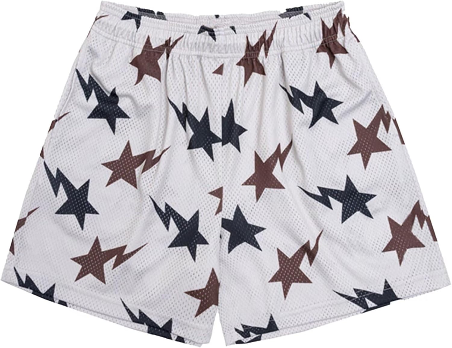 Men's Mesh Basketball Shorts Breathable Athletic Shorts with Pockets Lightning & Star Print Gym Training Outdoor - Image 32