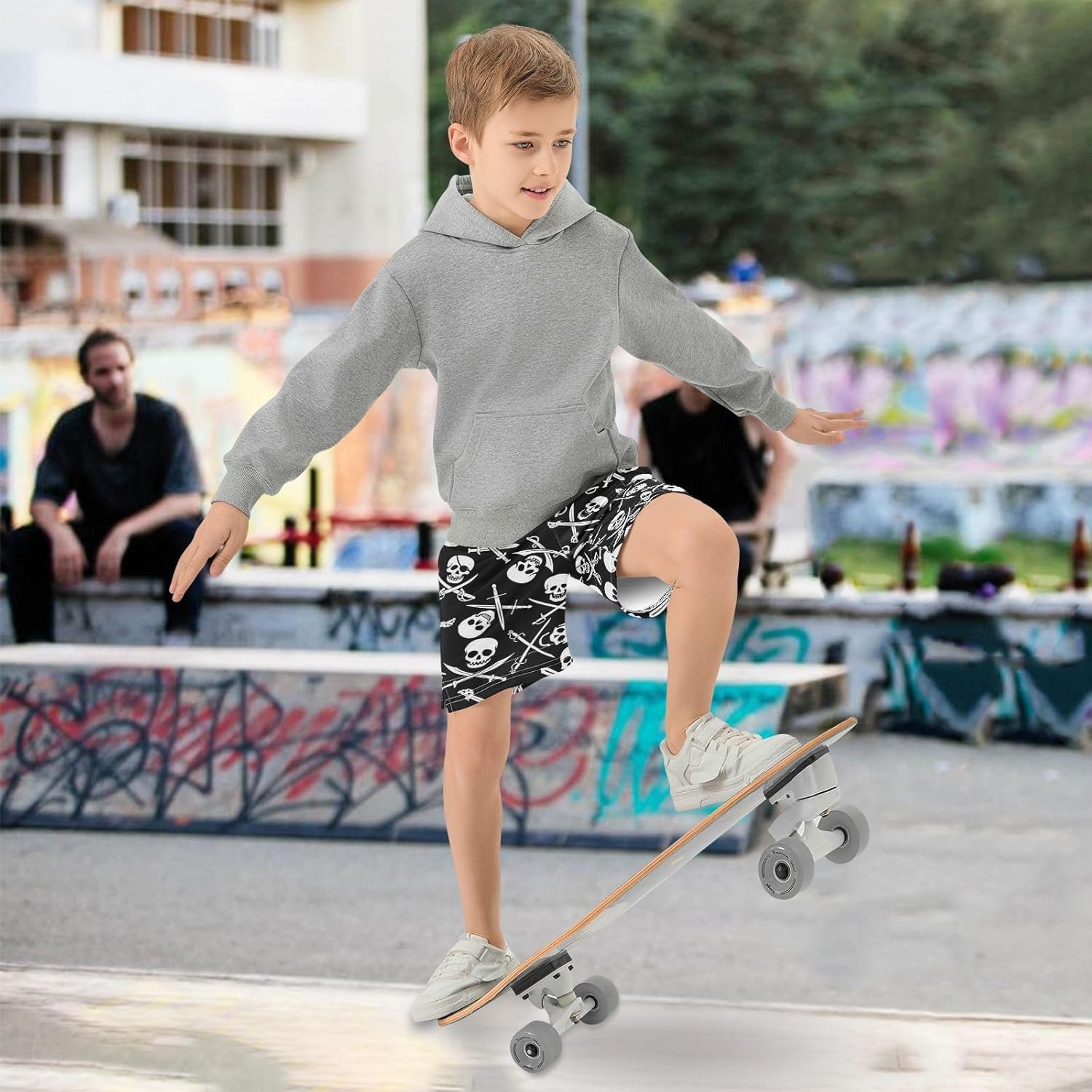 Boys Athletic Shorts with Pockets Running Basketball Shorts for Youth Elastic Waist Size 7-16 - Image 2