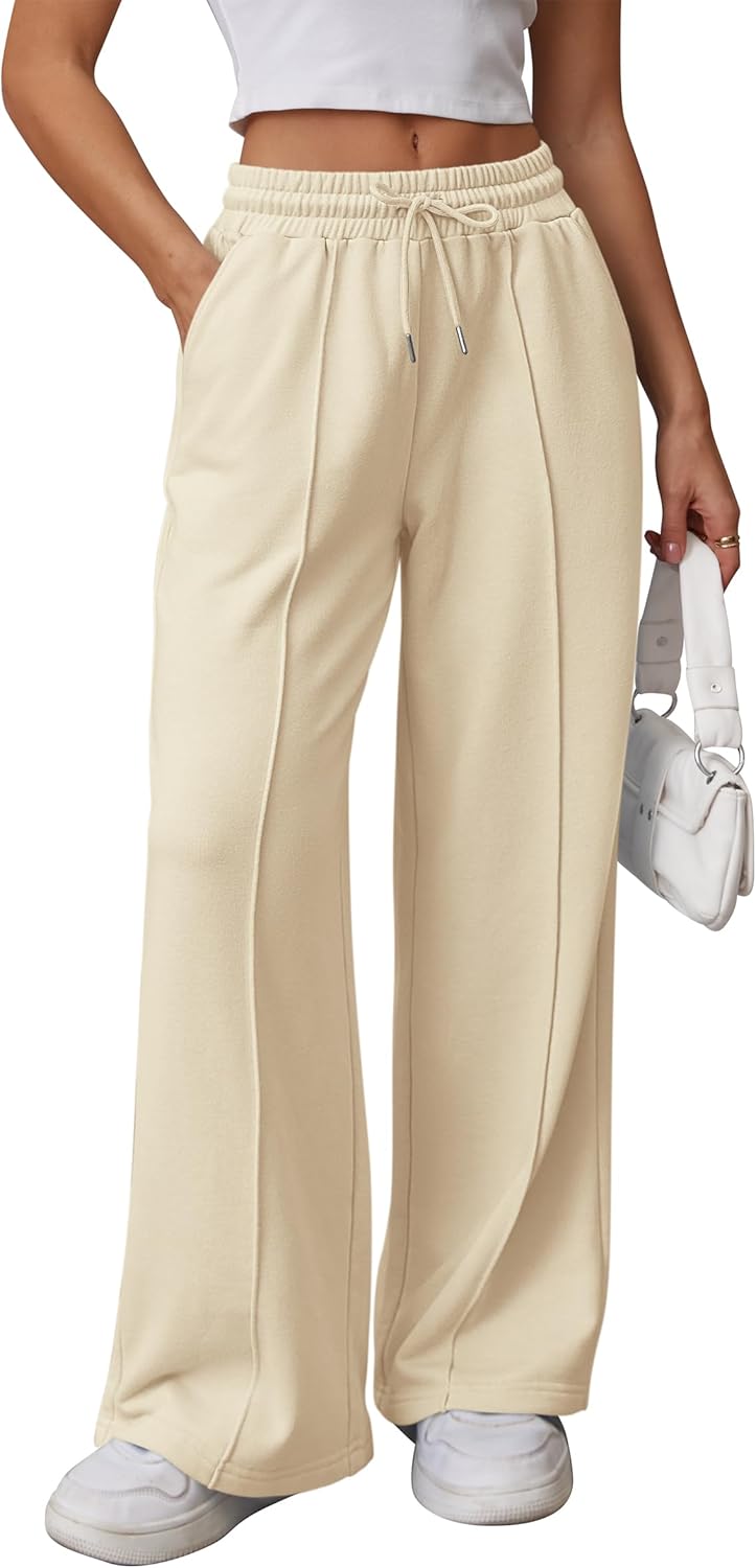 ATHMILE Womens Wide Leg Sweatpants High Waisted Baggy Pants Fashion Teen Girl Drawstring Athletic Joggers - Image 7