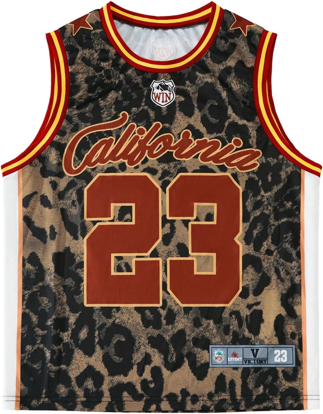 Men's Jersey Shirts Leopard Number Print Sleeveless Tank Tops Athletic Sports Basketball Shirts