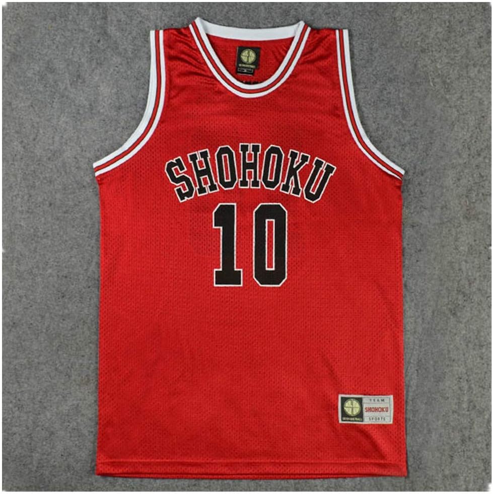 Men's Red 10th Basketball Jersey Sakuragi Hanamichi Cosplay Top - Image 2