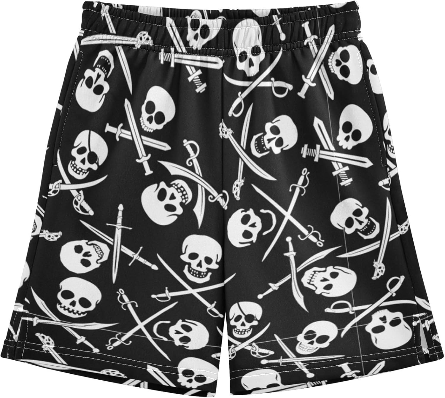 Boys Athletic Shorts with Pockets Running Basketball Shorts for Youth Elastic Waist Size 7-16