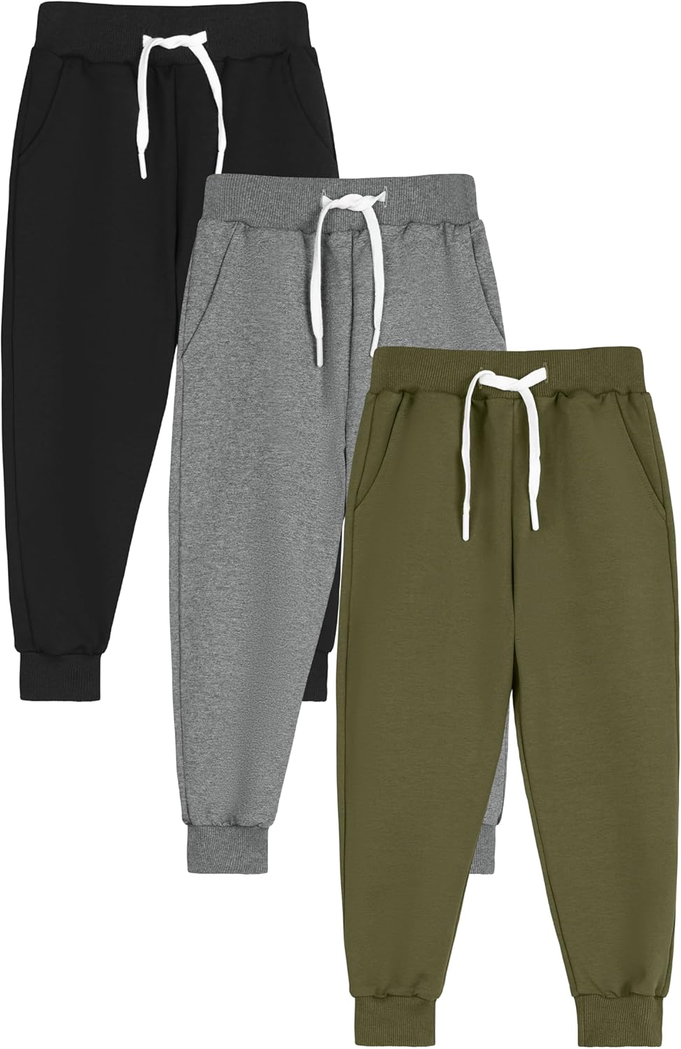 Resinta 3 Pack Toddler Boy Sweatpants Cotton Boys Athletic Joggers Pants Kids Sweats Pants with Pocket Workout Clothes - Image 8