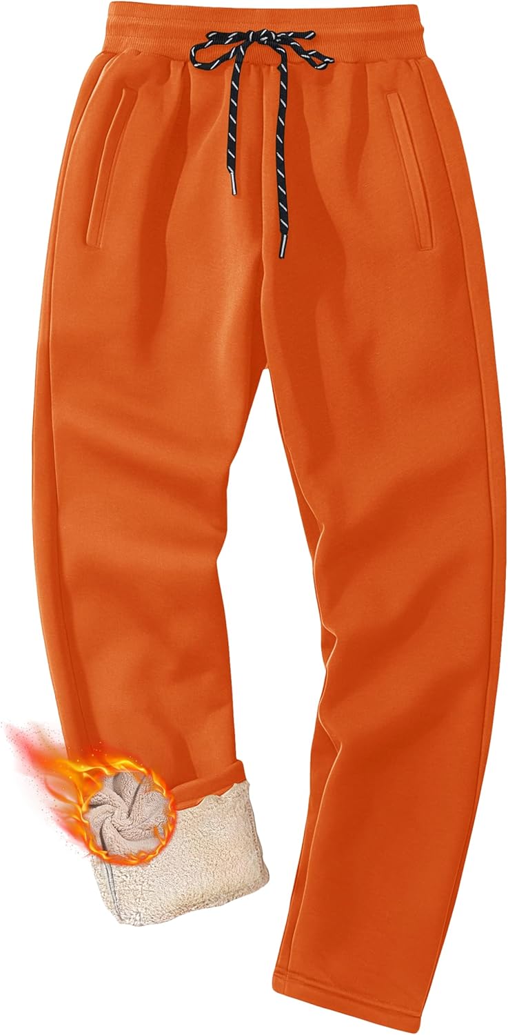 MAGCOMSEN Men's Winter Fleece Pants Sherpa Lined Sweatpants Thermal Warm Thicken Pants Active Joggers with 3 Pockets - Image 15
