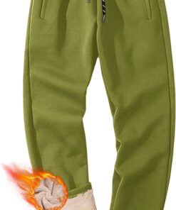 MAGCOMSEN Men's Winter Fleece Pants Sherpa Lined Sweatpants Thermal Warm Thicken Pants Active Joggers with 3 Pockets