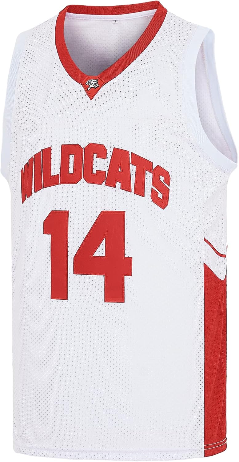 Wildcats Basketball Jersey for Men 14 Troy Bolton 8 Chad Danforth High School Jersey - Image 7