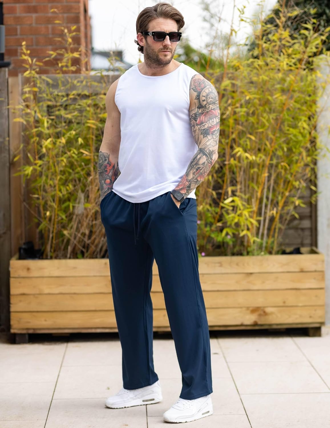 COOFANDY Men Jogger Yoga Sweatpants Casual Athletic Elastic Waist Pants Open Bottom Trouser Jersey Knit Pants with Pockets - Image 3