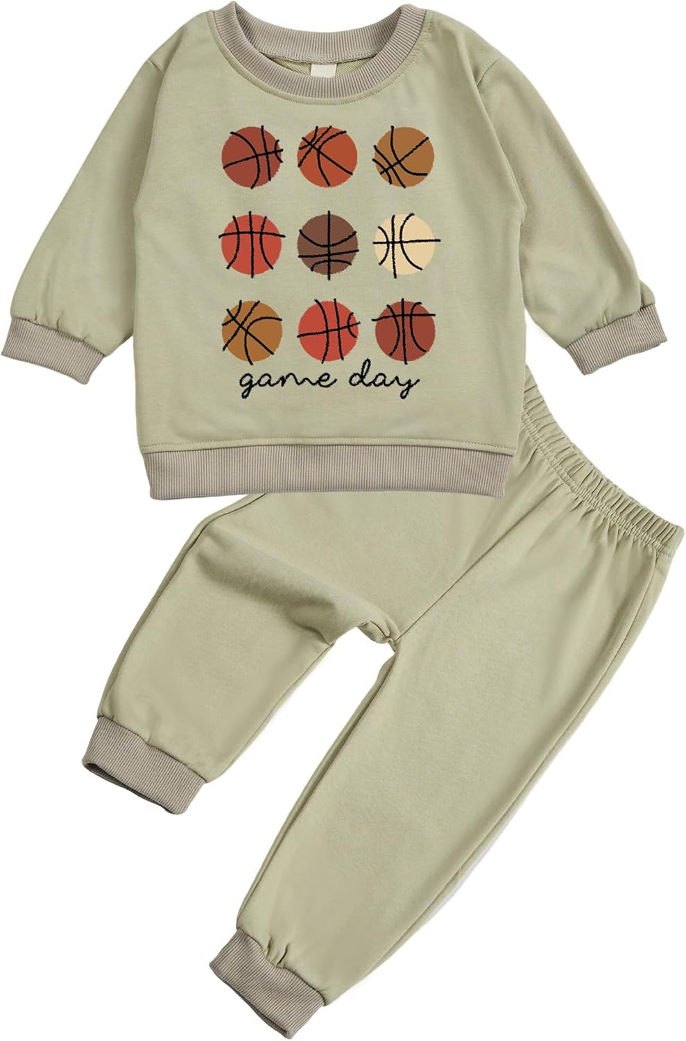 Toddler Baby Basketball Long Sleeve Sweatshirt Top Jogger Pants Set Cute Fall Winter Clothes Set - Image 7