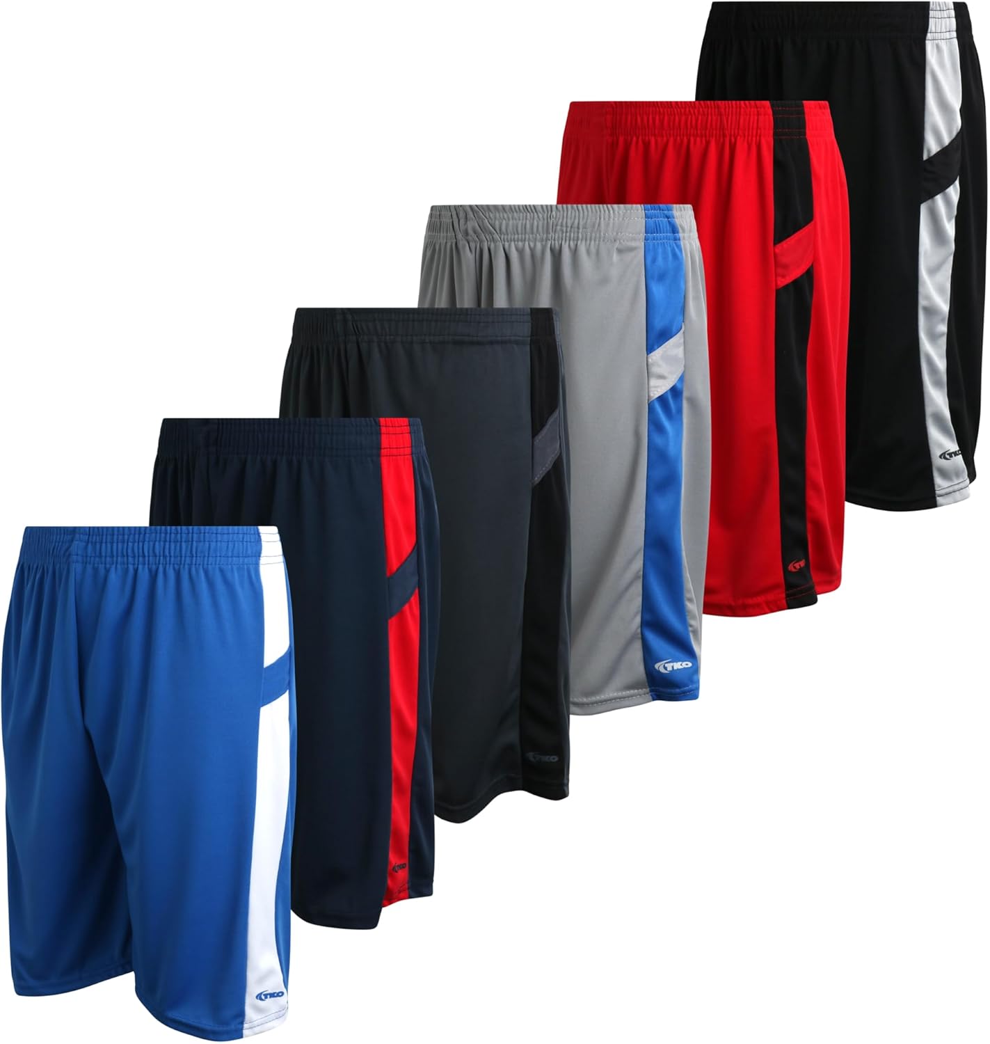 TKO Boys' 6-Pack Active Performance Mesh Basketball Shorts - Quick Dry Boys Athletic Shorts (8-16) - Image 11