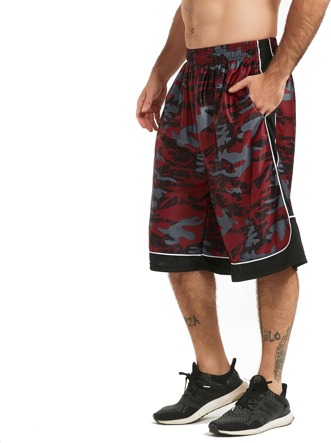 HQUEC Men's 12" Athletic Shorts Long Basketball Workout Shorts Below Knee Loose-Fit with Pockets - Image 22