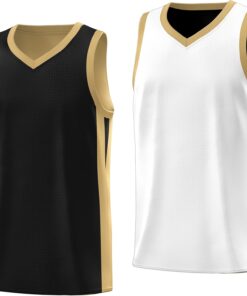 KXK Men's Blank Reversible Basketball Jersey Team Uniform Athletic Hip Hop Basketball Shirts S-4XL