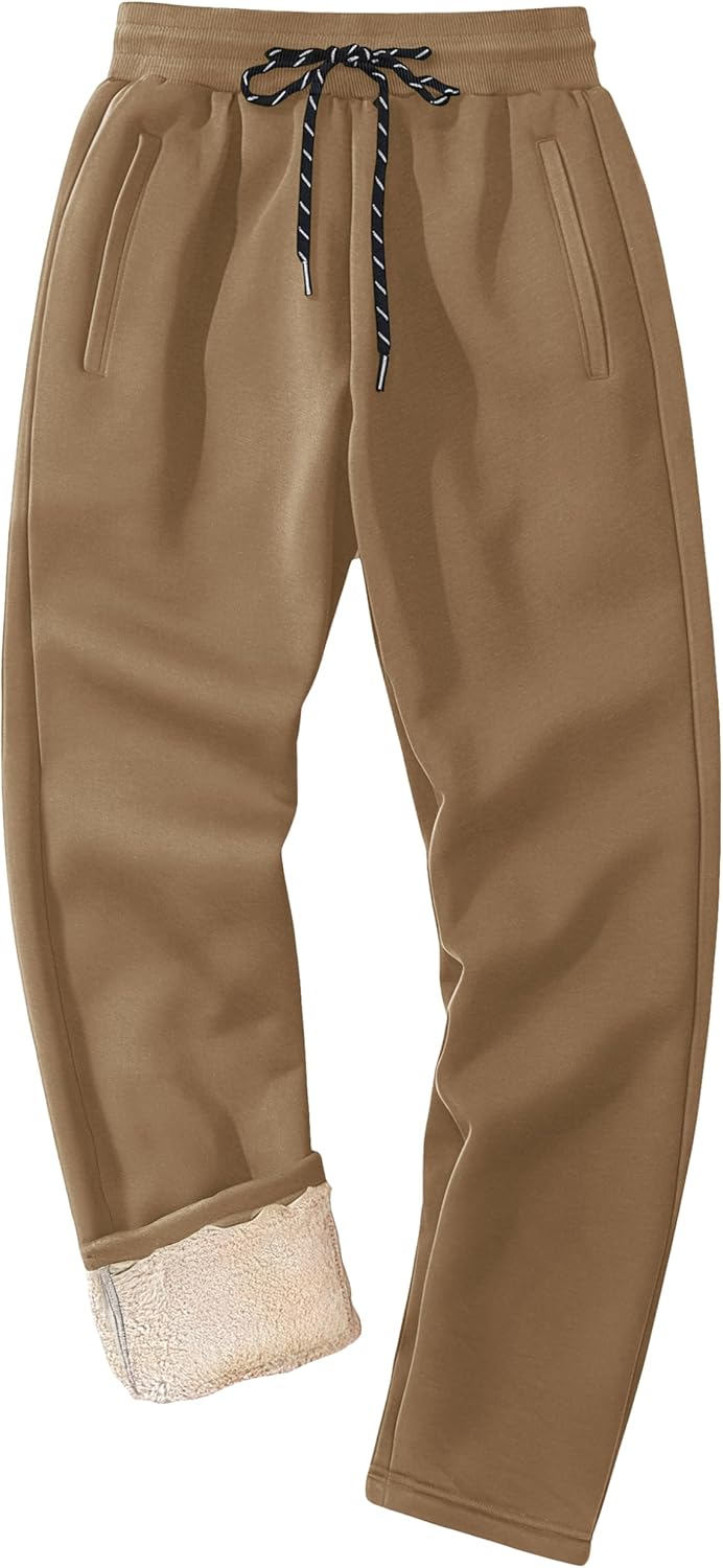 MAGCOMSEN Men's Winter Fleece Pants Sherpa Lined Sweatpants Thermal Warm Thicken Pants Active Joggers with 3 Pockets - Image 9