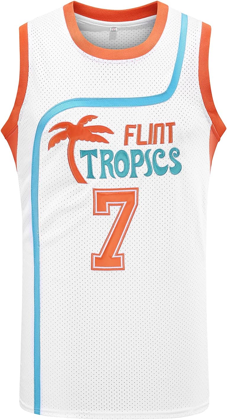 Jackie Moon 33 Coffee Black 7 Flint Tropics Semi Pro 90s Hip Hop Clothes for Party Men Basketball Jersey Green White