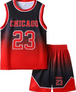 Basketball Jerseys 23# for Kids Youth Sports T-Shirt Jersey Boys Girls Gradient Basketball Uniform Set 6-16Years