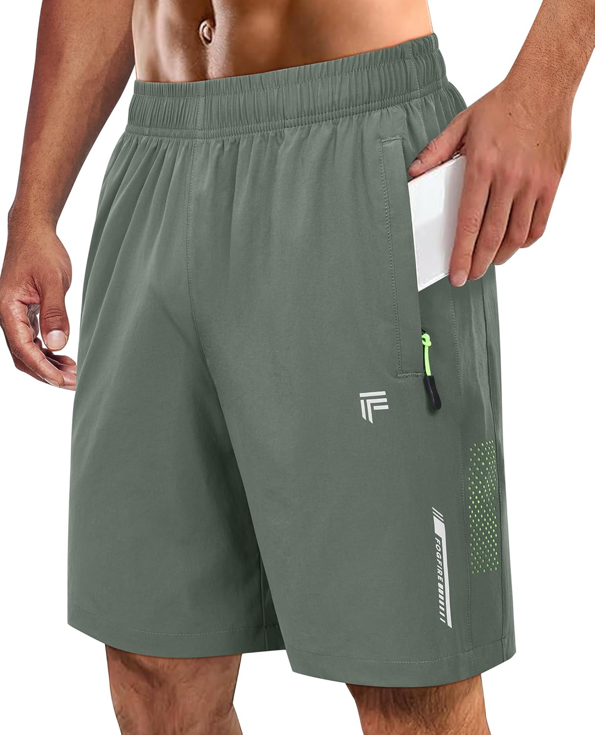 Men's Athletic Running Shorts with Zipper Pockets Quick Dry Drawstring 7" Gym Shorts for Basketball Workout Jogging - Image 10