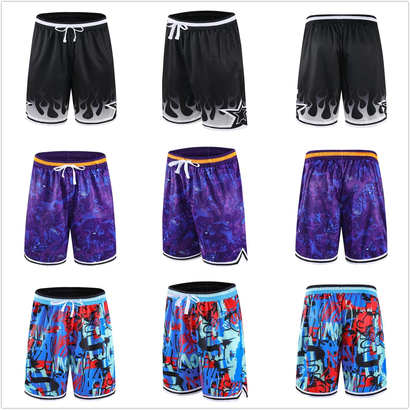 2/3 Pack Basketball Shorts with Zipper Pockets for Men,Active Athletic Shorts - Image 2