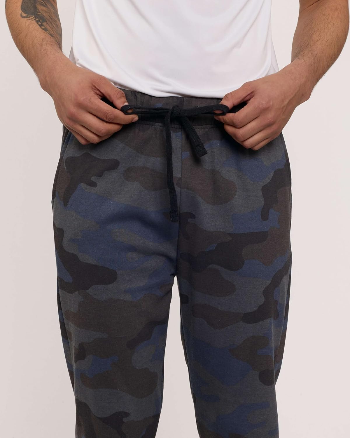 Real Essentials 3 Pack: Men's Tech Fleece Athletic Casual Open Bottom Sweatpants with Pockets (Available in Big & Tall) - Image 4