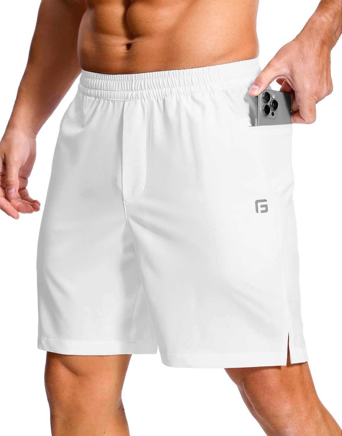 GGJ Men's Lightweight Athletic Shorts with Zipper Pockets 7"/5"/9" Gym Workout Running Quick Dry Tennis Shorts for Men - Image 30