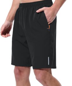 Mens Athletic Shorts Running Shorts Quick Dry Workout Shorts 7"/ 9" Lightweight Gym Basketball Shorts Zipper Pockets