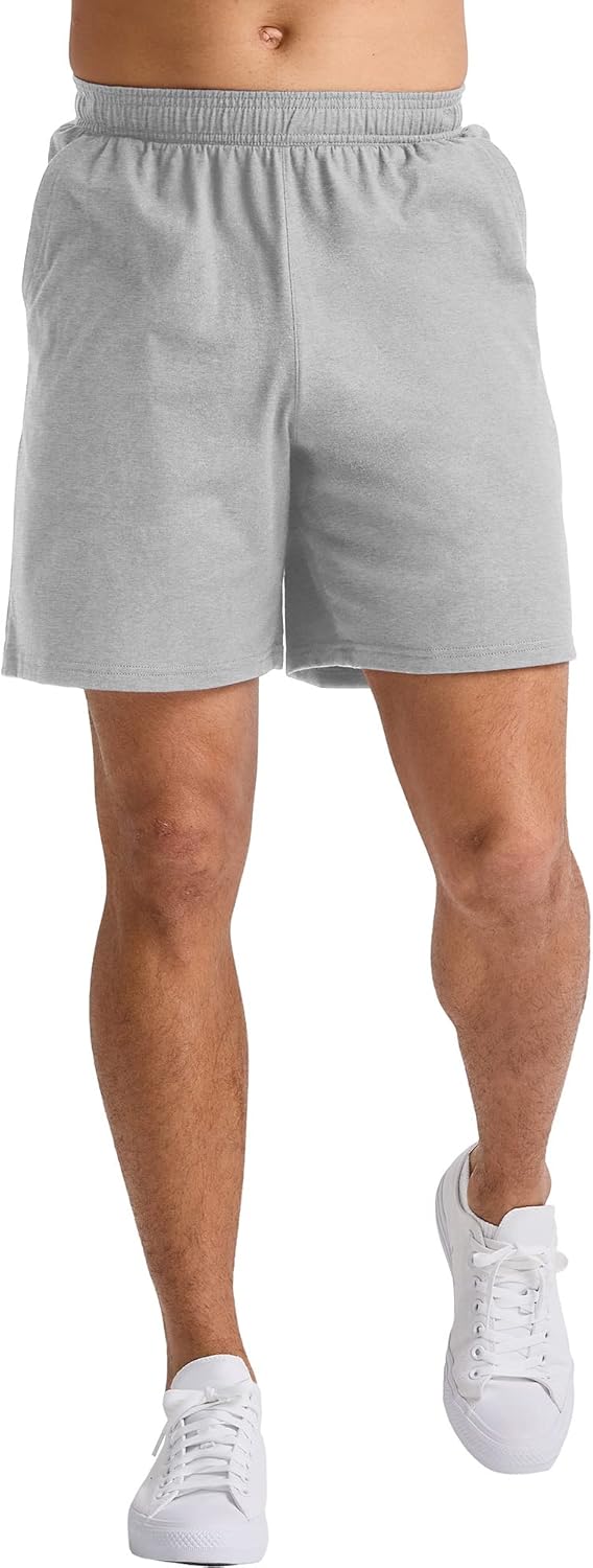 Hanes Mens Originals Cotton Shorts with Pockets, Pull-on Jersey Gym Shorts, 7" - Image 7
