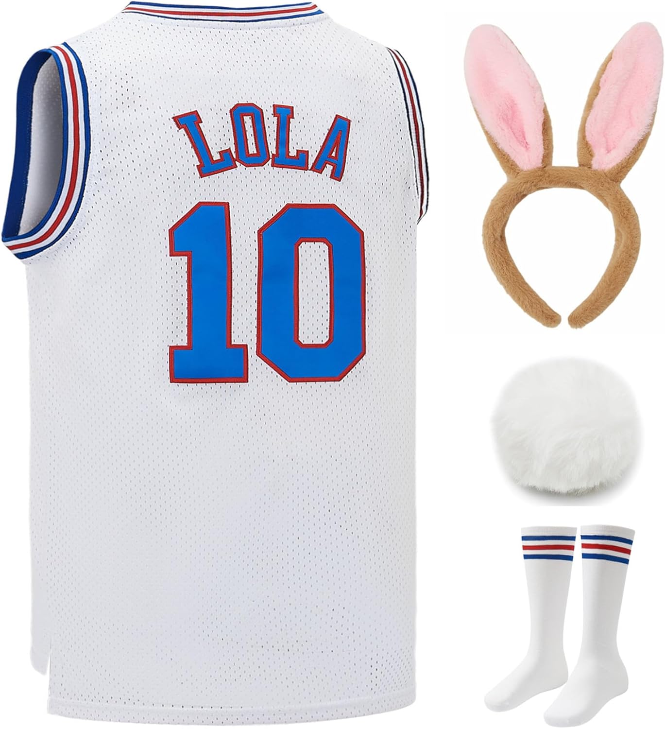 Lola #10 Space Mens Movie Jersey Looney Basketball Jersey with Head Hoop & Socks S-XXL - Image 7