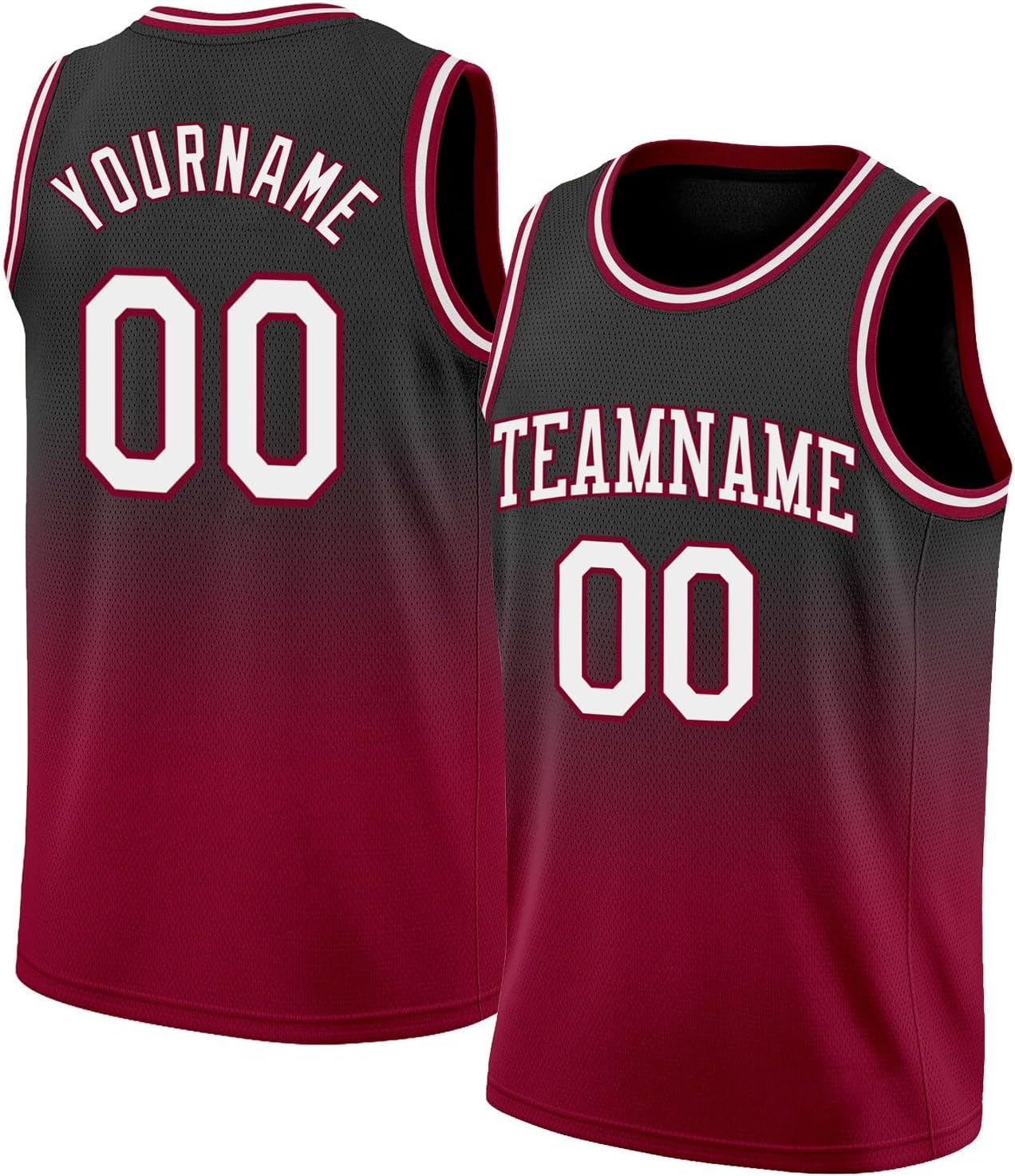 Custom Name Team Name Number Black White-Gold Round Neck Rib-Knit Basketball Jersey, Personalized Uniform Basketball Shirt - Image 25