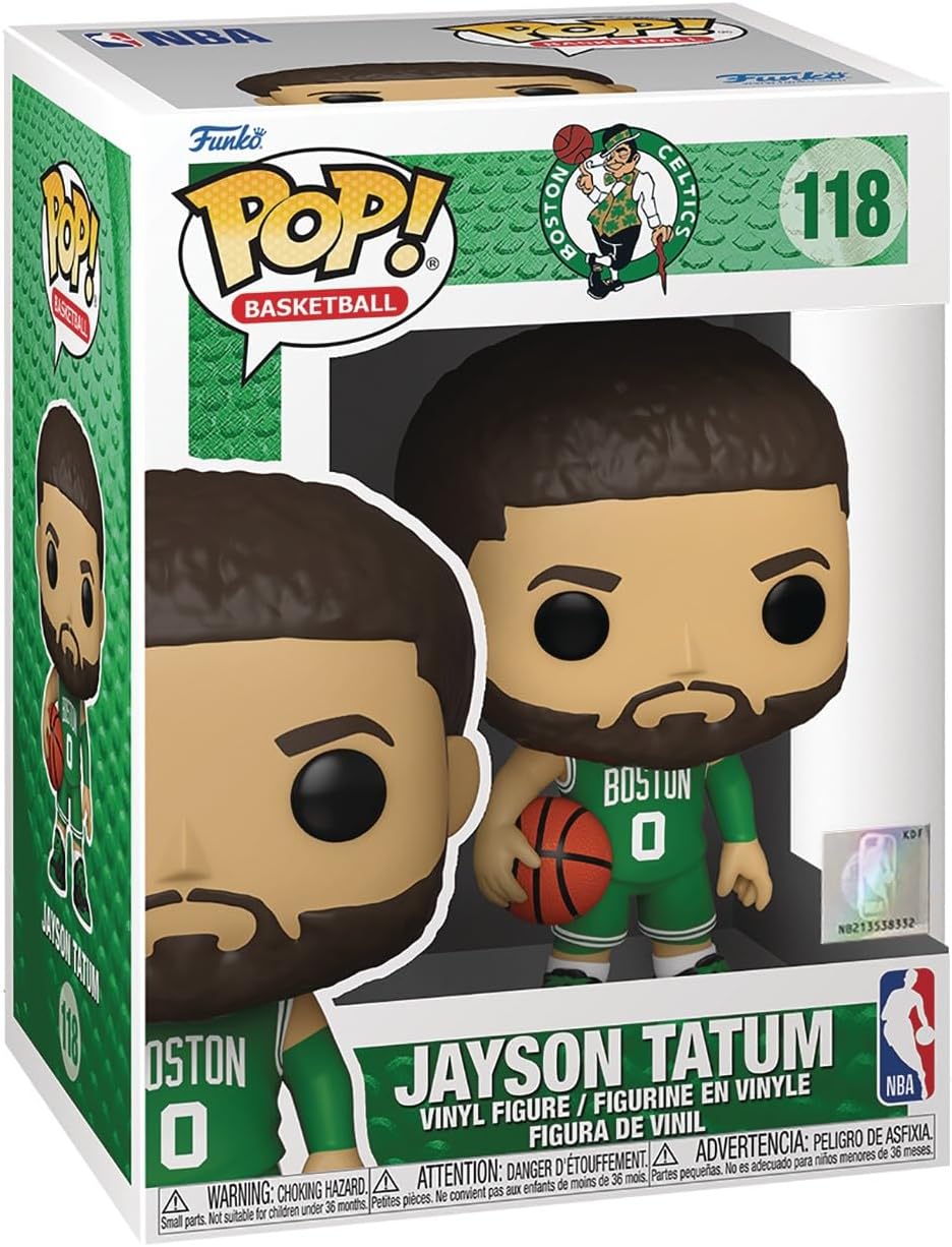 POP NBA: Celtics - Jayson Tatum (Green Jersey) Funko Vinyl Figure (Bundled with Compatible Box Protector Case), Multicolor, 3.75 inches - Image 3