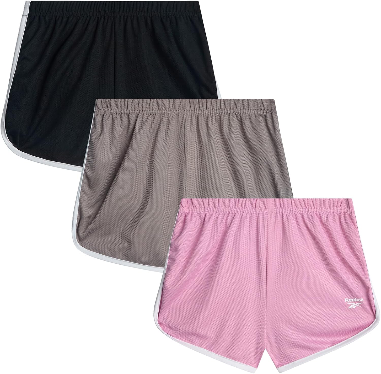 Reebok Girls Athletic Shorts - 3 Pack Active Performance Lightweight Mesh Dolphin Girls Shorts for Running Soccer Gym (7-12) - Image 9