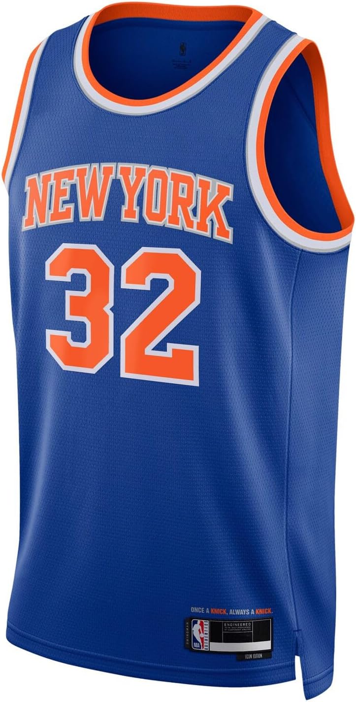 Karl-Anthony Towns New York Knicks NBA Kids Youth 8-20 Blue Icon Edition Swingman Jersey - Image 2