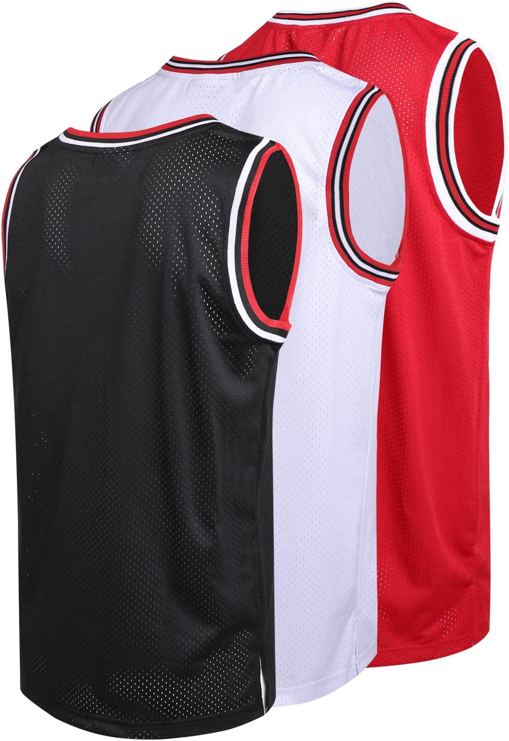 3 Pack Men's Blank Basketball Jerseys Mesh Performance Athletic Team Sports Uniforms Bulk Shirts - Image 2