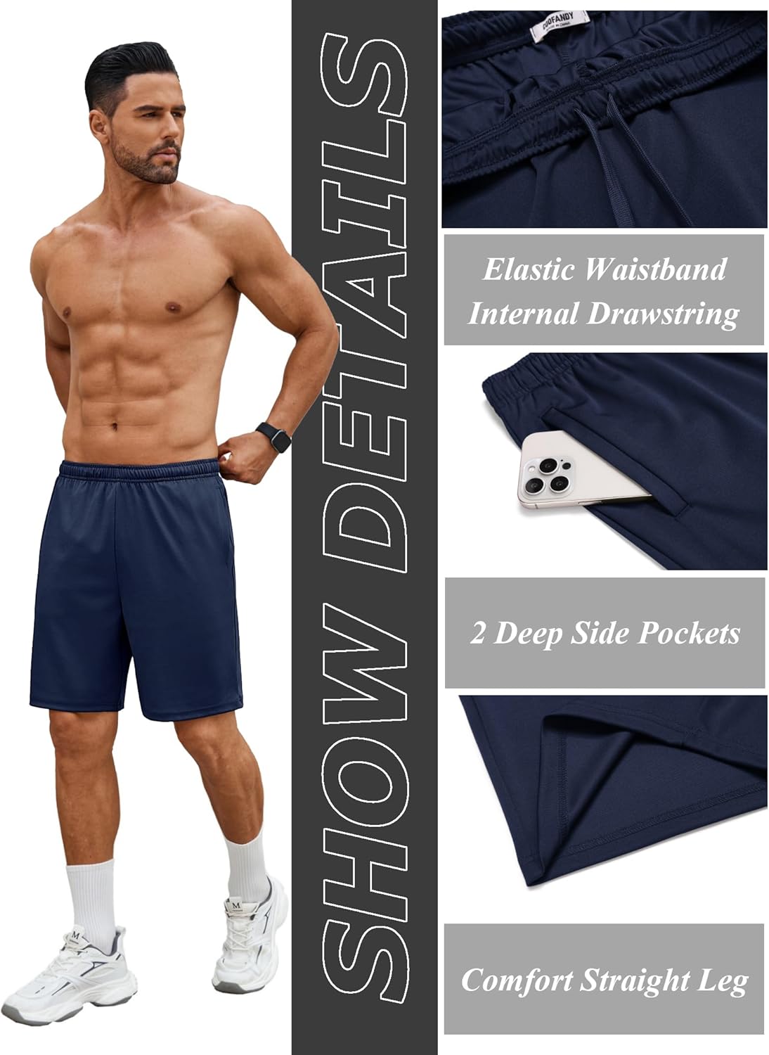 COOFANDY Men's Gym Workout Shorts 7 Inch Stretch Athletic Shorts Lightweight Running Training Short Pants with Pockets - Image 3