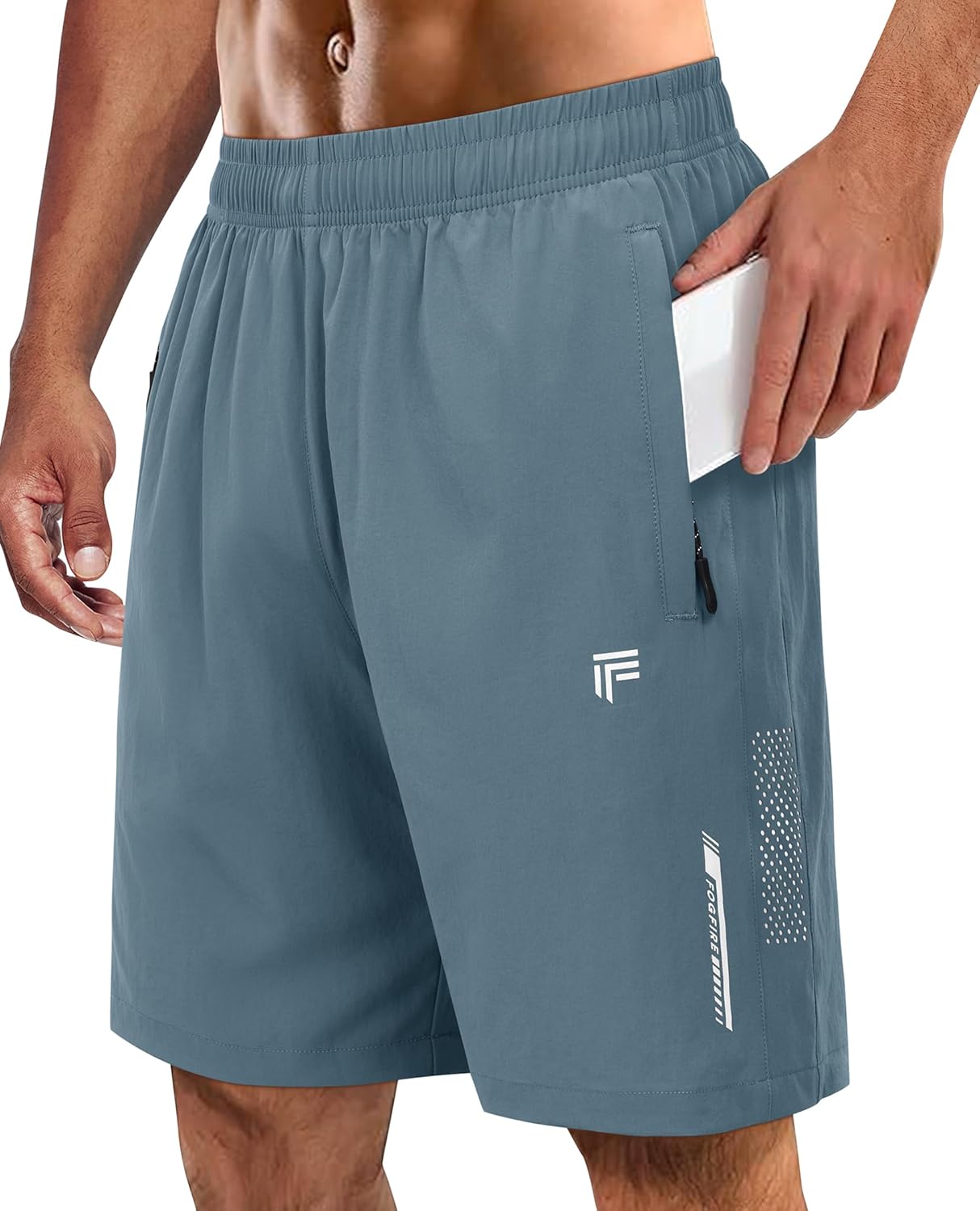 Men's Athletic Running Shorts with Zipper Pockets Quick Dry Drawstring 7" Gym Shorts for Basketball Workout Jogging - Image 13