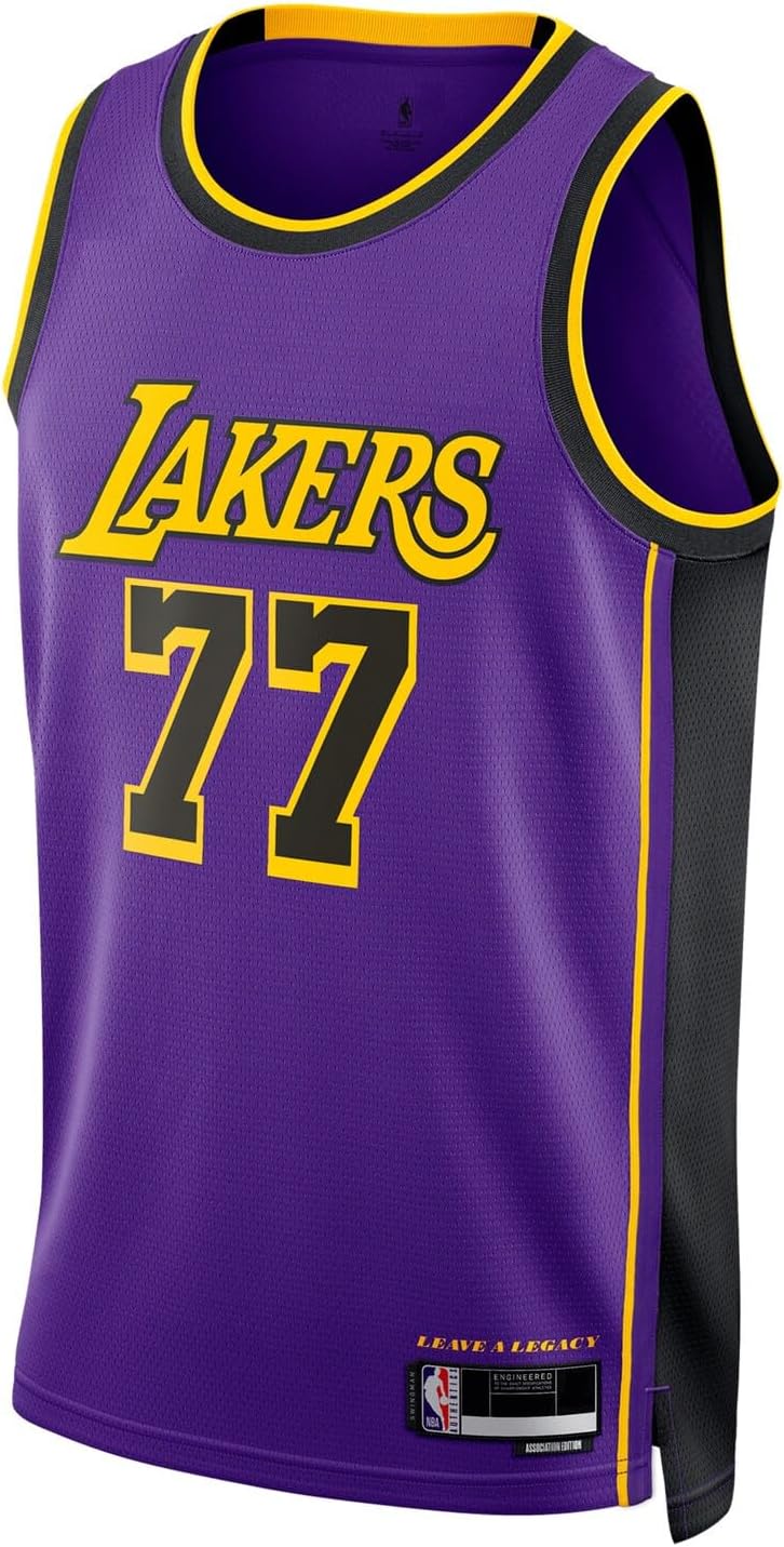 Luka Doncic Los Angeles Lakers NBA Kids Youth 8-20 Purple Statement Edition Swingman Jersey - Image 2