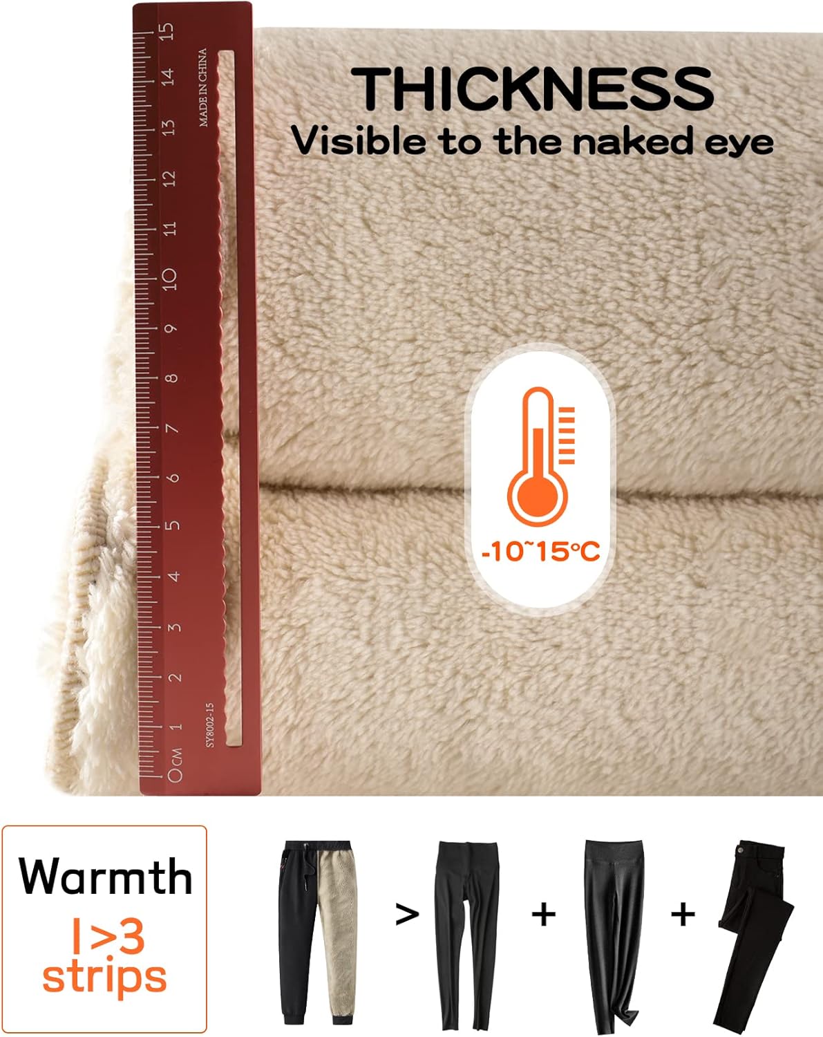 Gihuo Men's Sherpa Lined Athletic Sweatpants Winter Warm Track Pants - Image 2