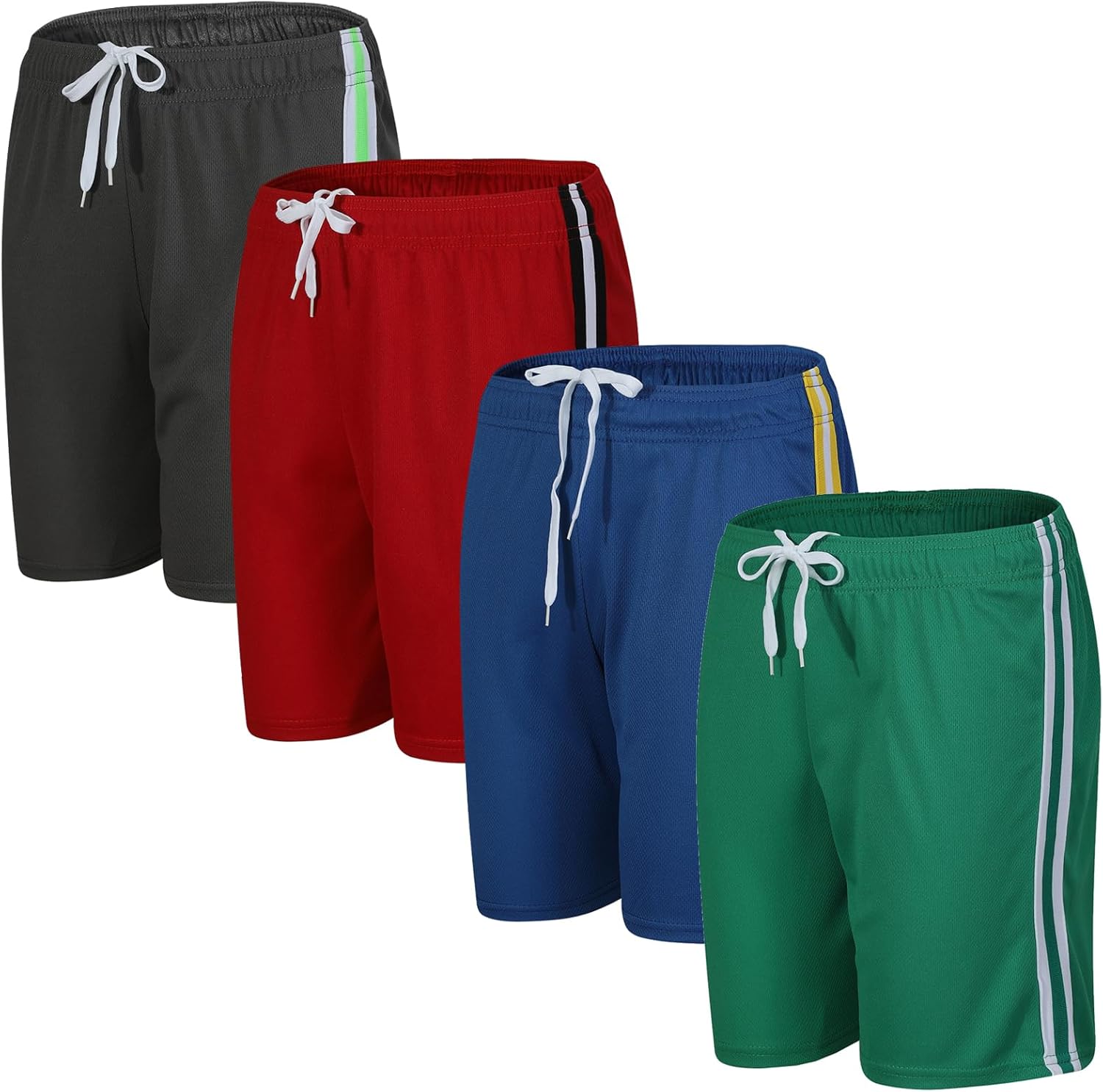 4-Pack Boys/Toddler Athletic Shorts Youth Basketball Shorts Mesh Quick Dry Kids Shorts Moisture Wicking Shorts(2-14Years) - Image 6