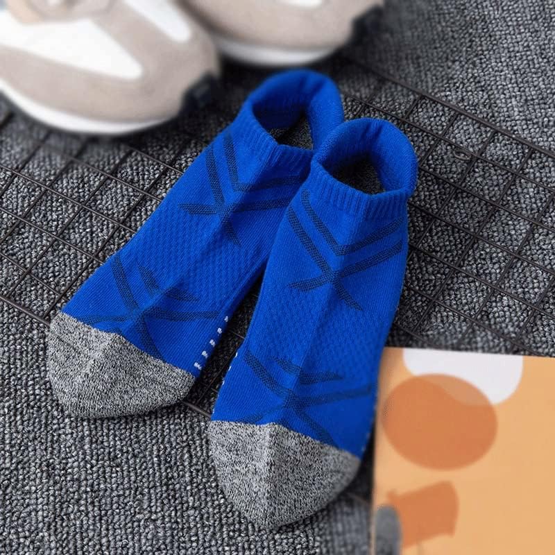 Men's Soles Thickened Towel Basketball Socks Color-Blocking Outdoor Sports Boat Socks Shallow Socks(C) - Image 2
