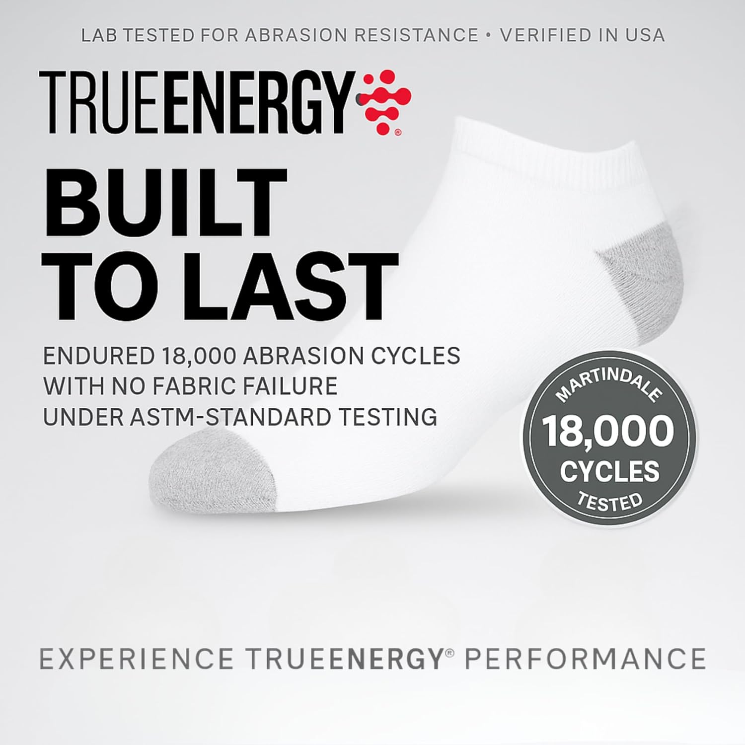 TRUEENERGY®: 6 Pack Men's Socks HIGH IMPACT CUSHION QUARTER SOCK (Large, 10-14.5) - Image 6