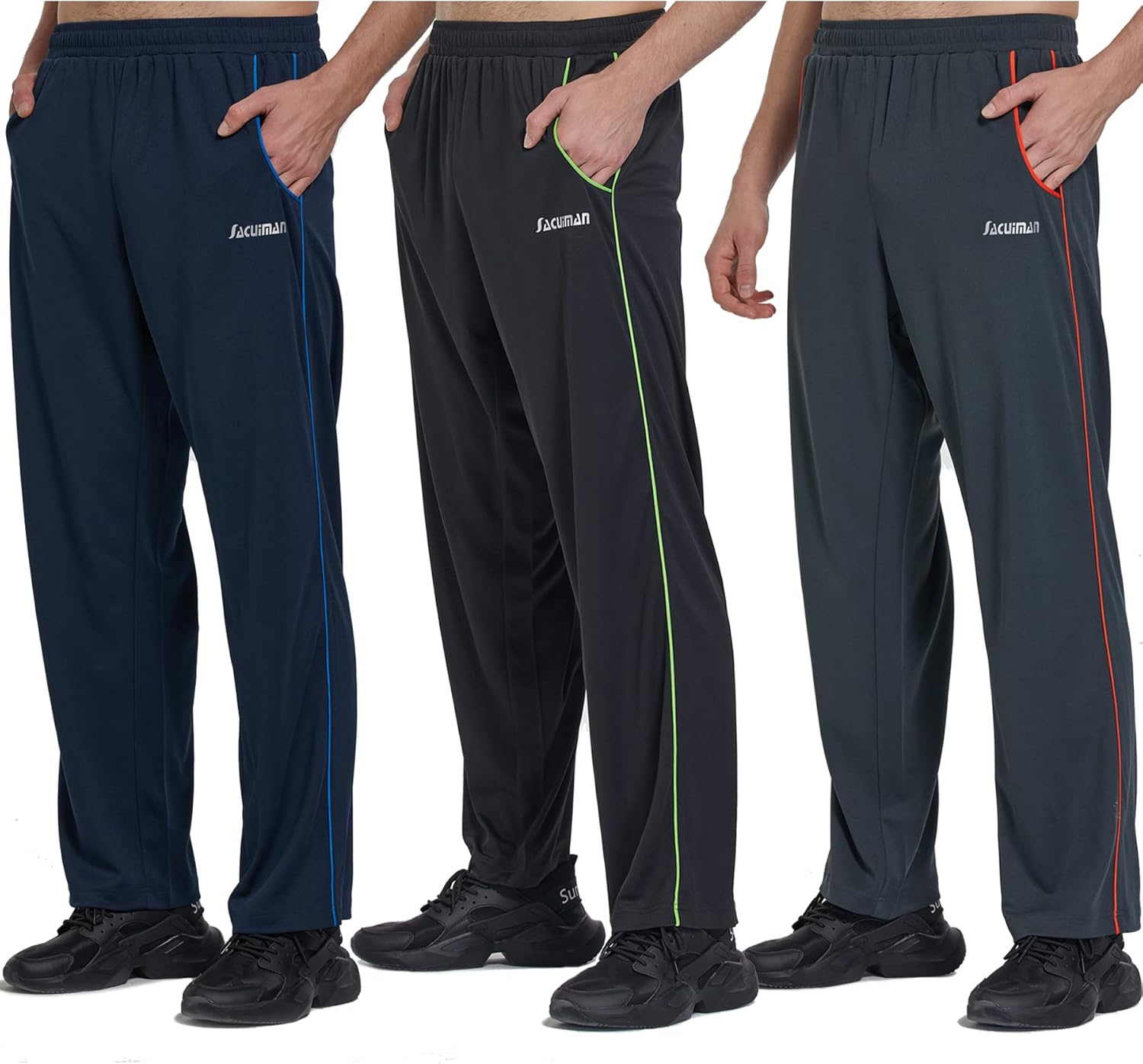 SACUIMAN Mens Sweatpants with Zipper Pockets Open Bottom Athletic Pants for Workout,Running,Training,Jogging,Gym - Image 23