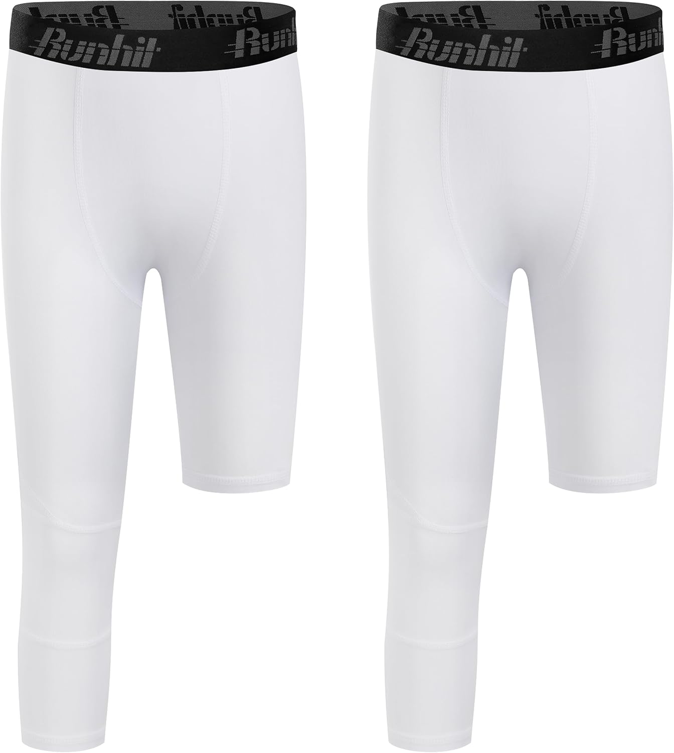 Runhit 3/4 One Leg Boys Compression Leggings,Athletic Tights Basketball Compression Pants,Youth Boys Base Layer Pants