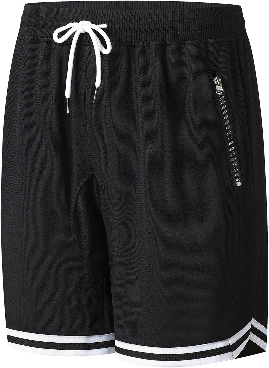 Men's Basketball Shorts.Breathable, Stretchy, Quick-Dry with Zipper Pocket