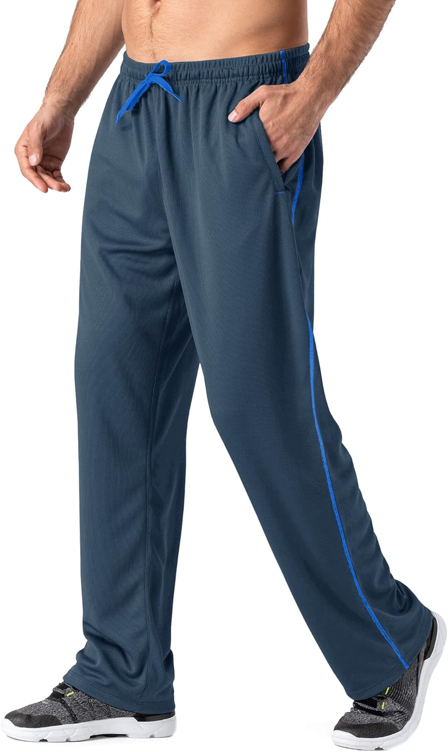 MAGNIVIT Men's Lightweight Sweatpants Loose Fit Open Bottom Mesh Athletic Pants with Zipper Pockets - Image 10