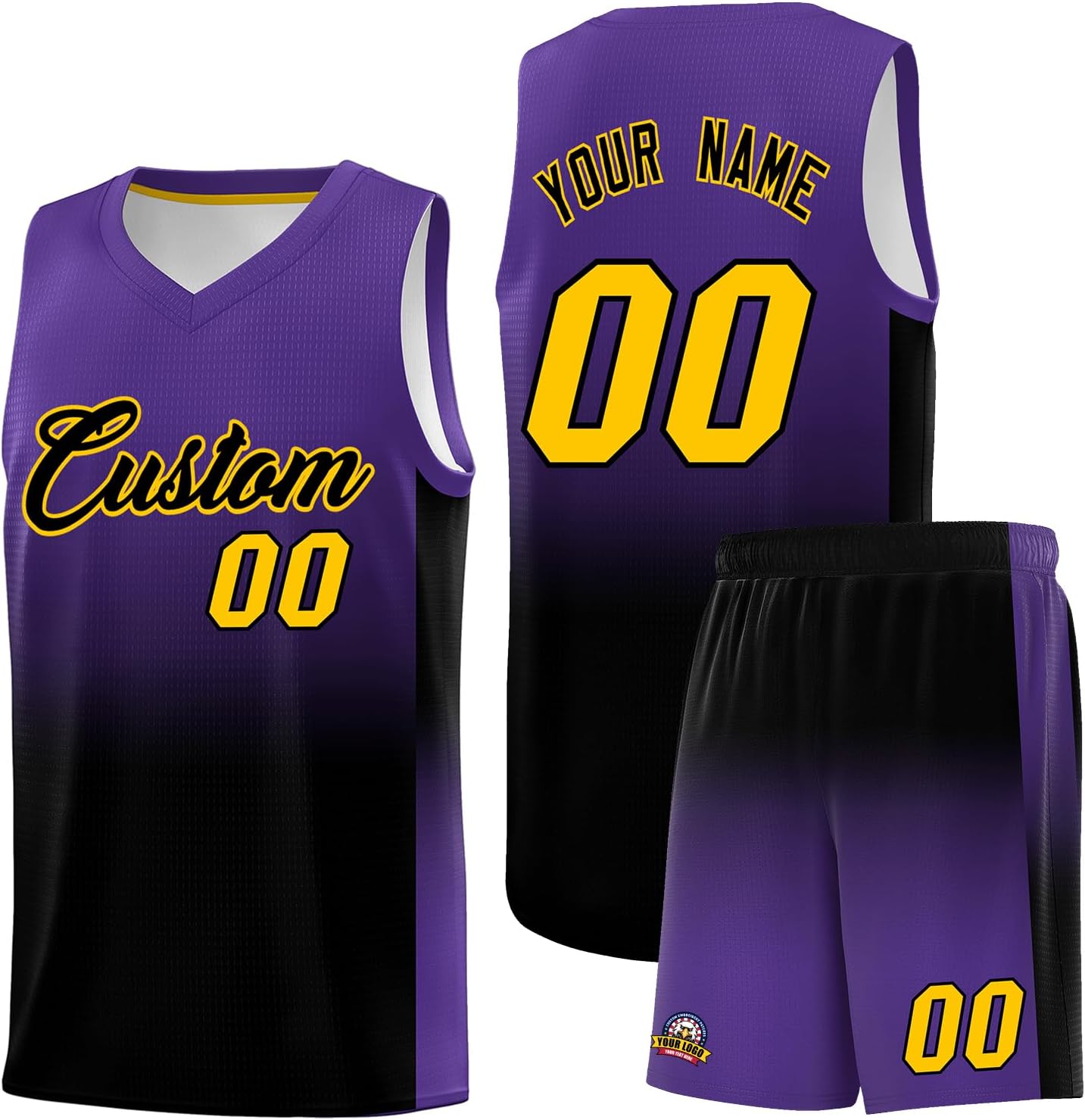 KXK Personalized Gradient Basketball Jersey Shorts Printed Team Jersey with Name Number for Men Youth Basketball Uniform - Image 29