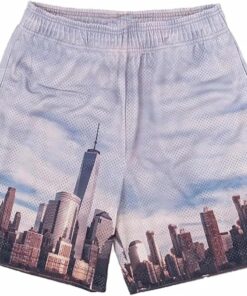 Men’s Mesh Basketball Shorts Breathable Athletic Shorts Stylish Graphic Print Quick-Dry Drawstring Casual Gym