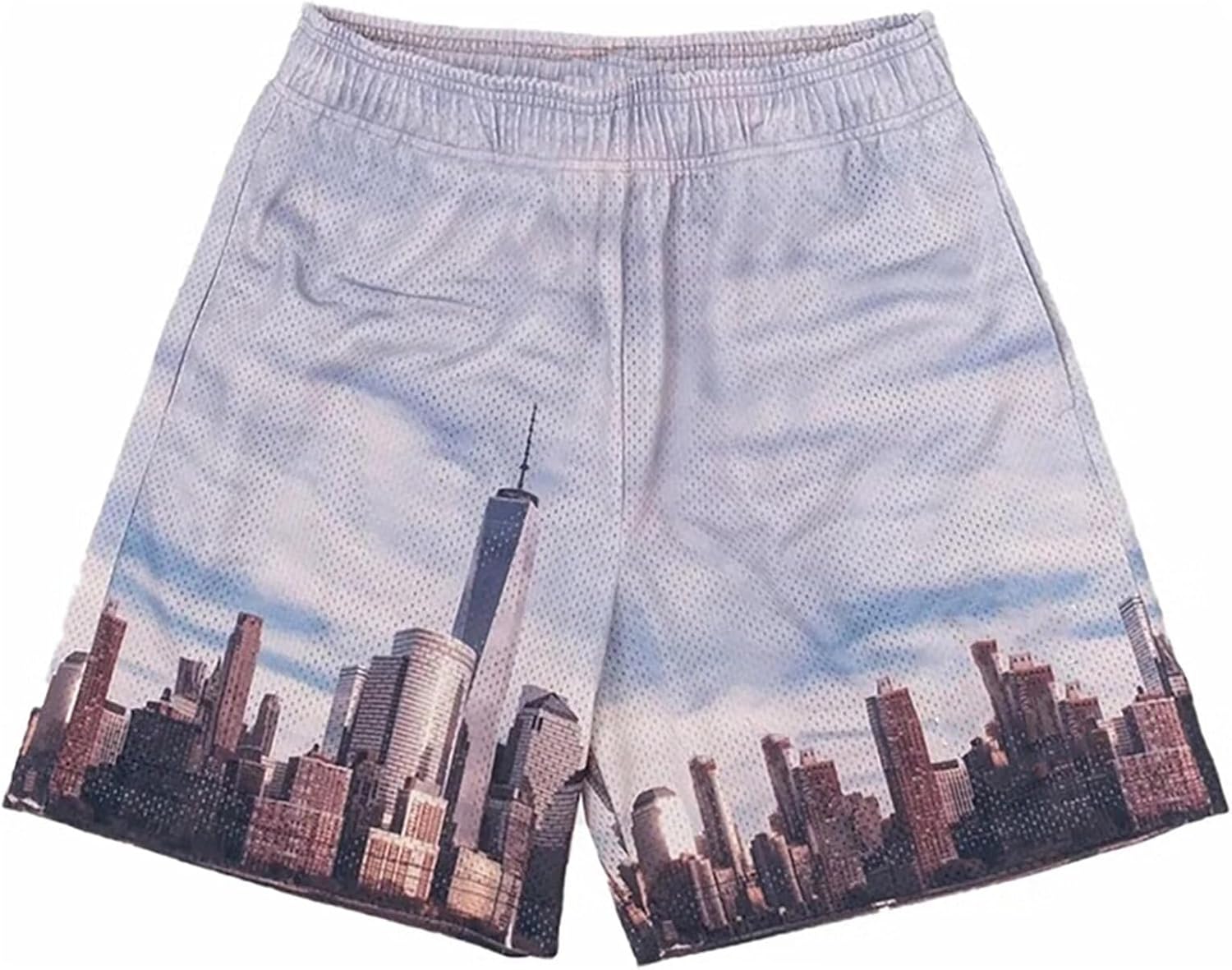 Men’s Mesh Basketball Shorts Breathable Athletic Shorts Stylish Graphic Print Quick-Dry Drawstring Casual Gym