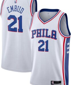 Outerstuff Joel Embiid Philadelphia 76ers NBA Kids Youth 8-20 Association Edition White Swingman Jersey